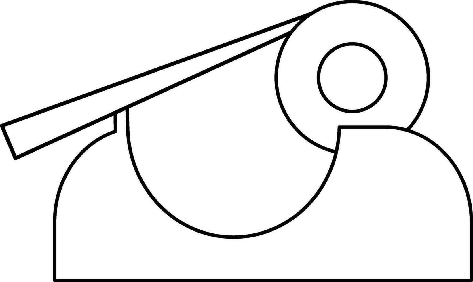 Stroke style of cello tape icon for office work in isolated. vector