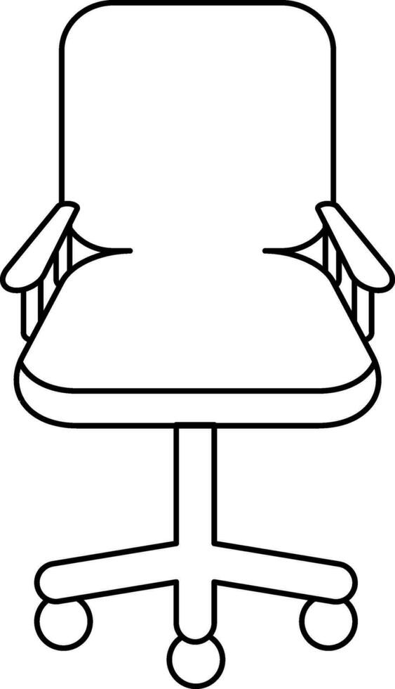 Rolling chair icon in stroke for sitting. vector