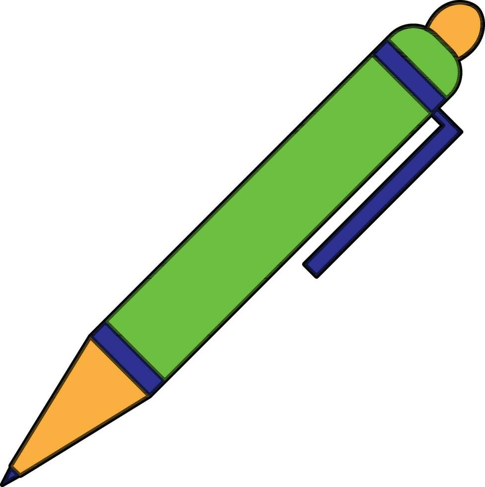 Green color with stroke of pen icon for office work. vector