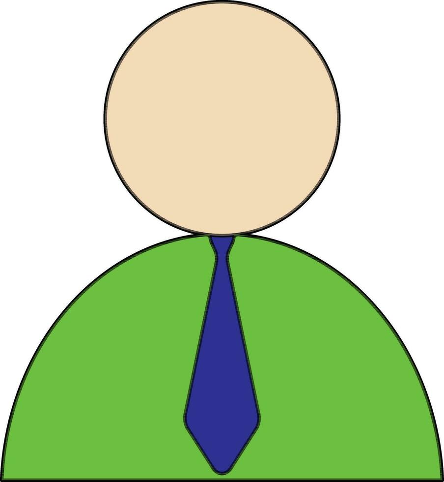 negocio hombre icono con Corbata y vestir en color y ataque. vector