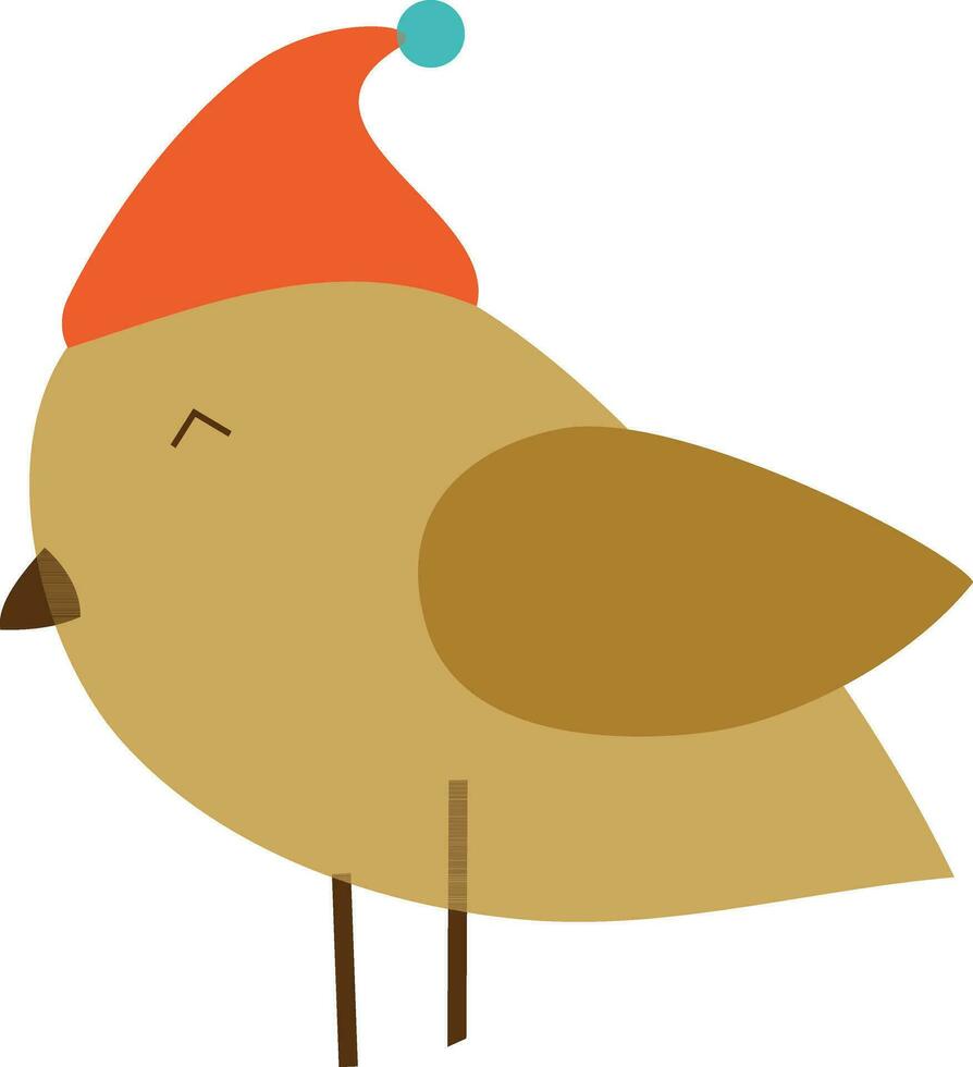 Abstract designing bird wearing santa hat. vector