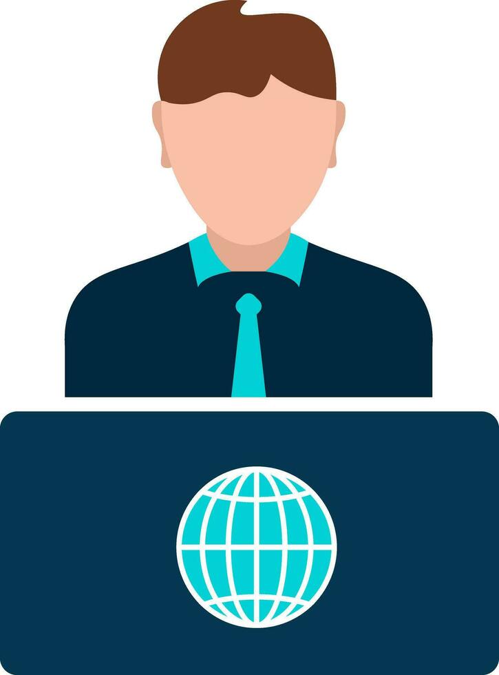 Character of man speaking news. vector