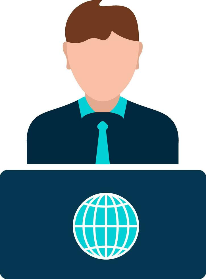 personaje de hombre Hablando noticias. vector