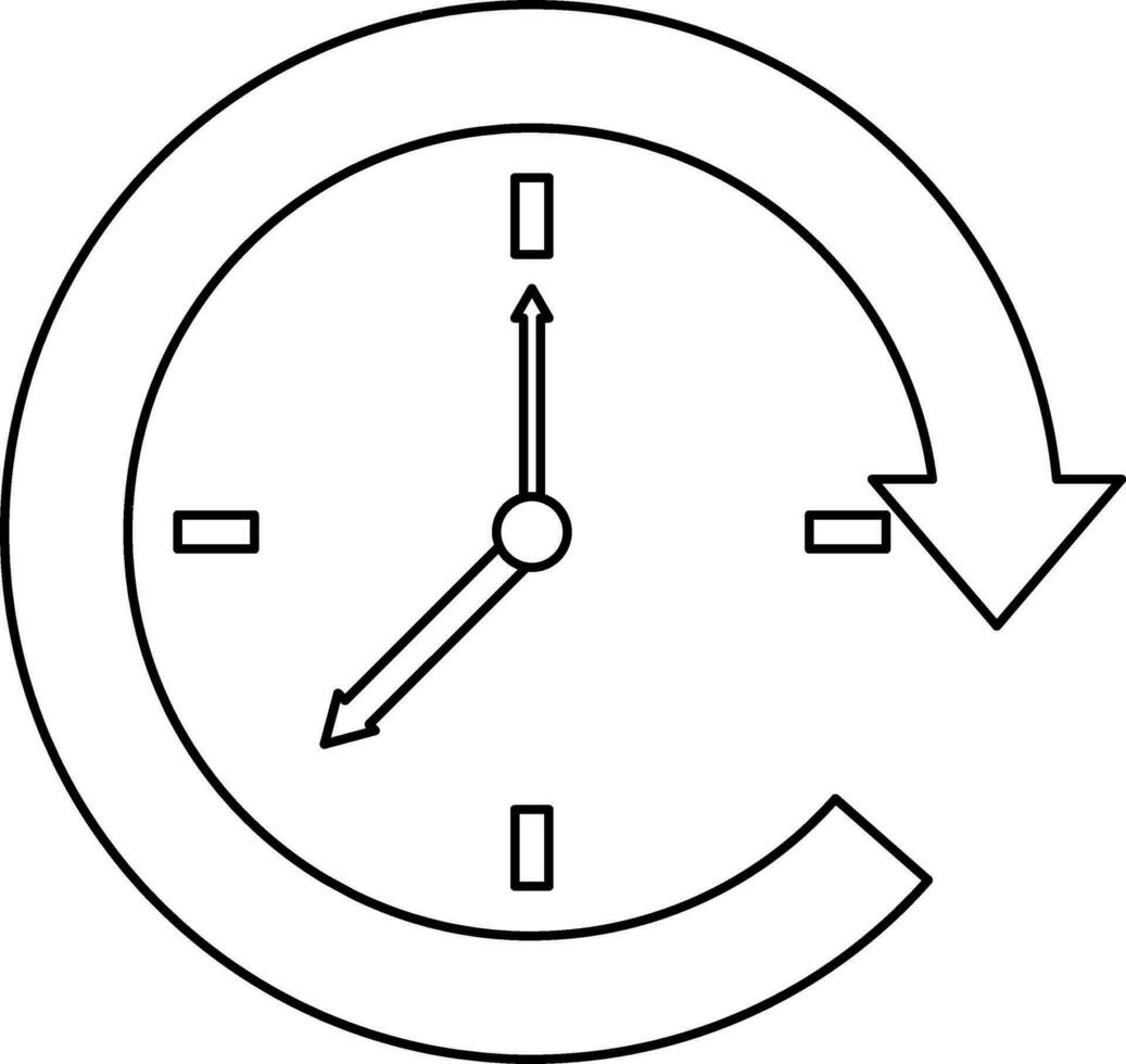 Isolated clock in flat style. vector