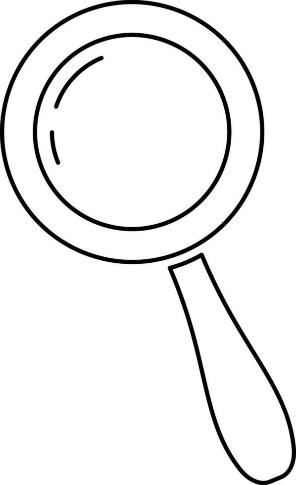 Line art illustration of a magnifying glass icon. vector