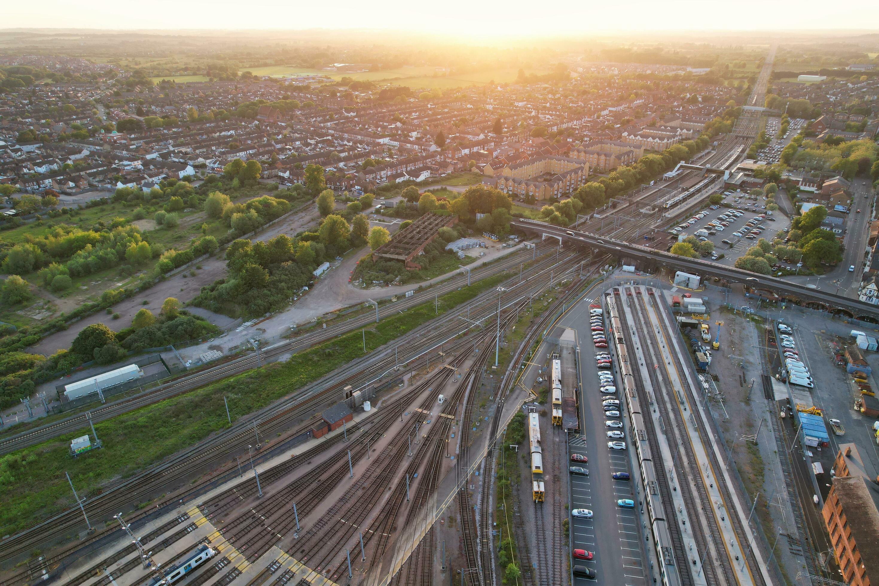 hermosa aéreo imágenes de central Bedford ciudad de Inglaterra genial