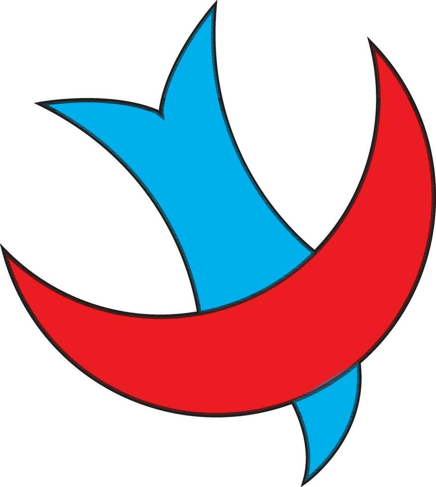 Isolated red and blue swift bird. vector