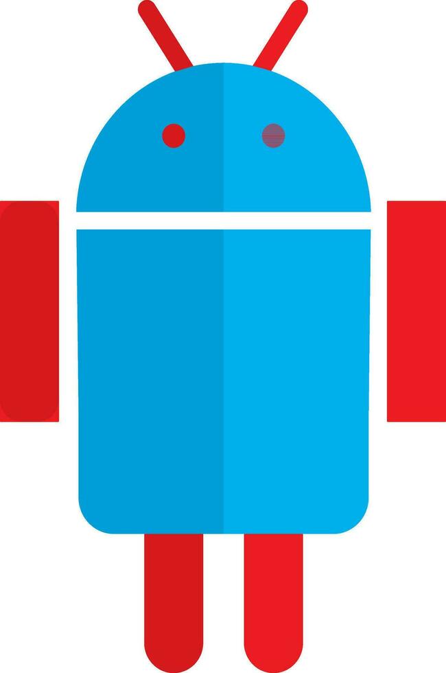 rojo y azul aislado androide logo. vector