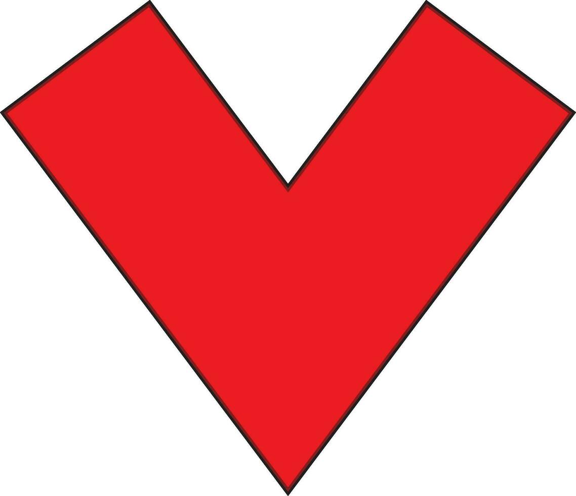 Isolated red V logo on white background. vector