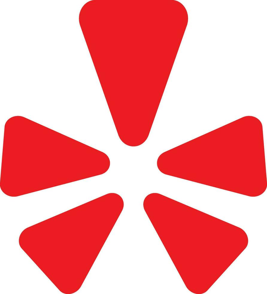Red yelp on white background. vector