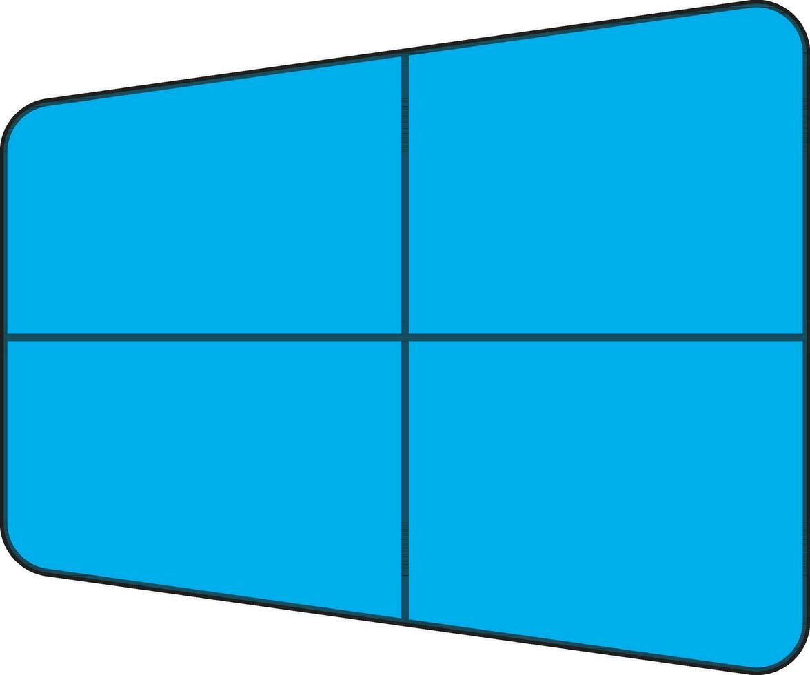 Blue microsoft window in flat style. vector