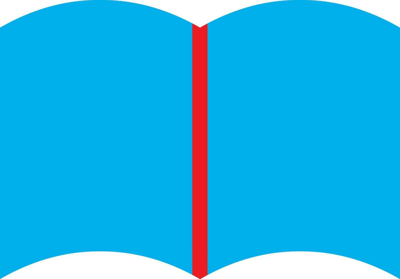 Blue open book on white background. vector