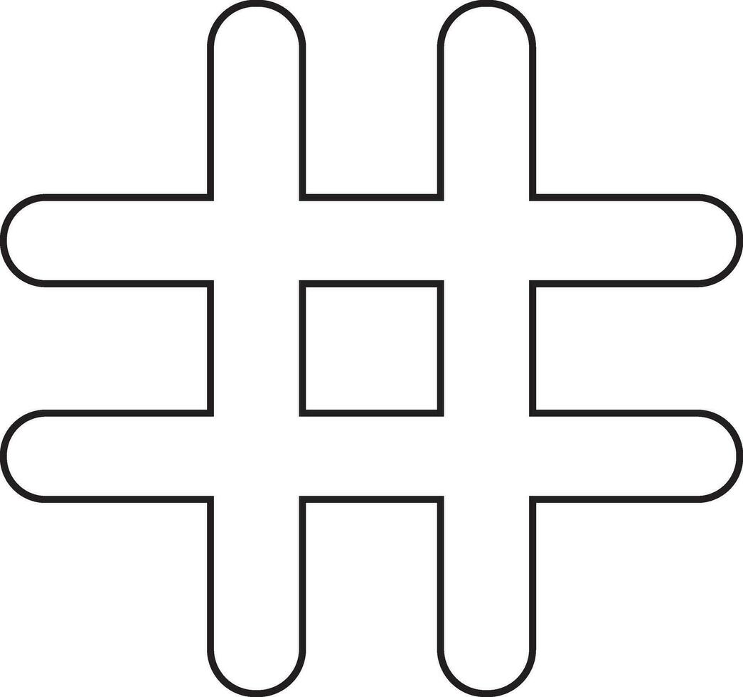 Black line art hash on white background. vector