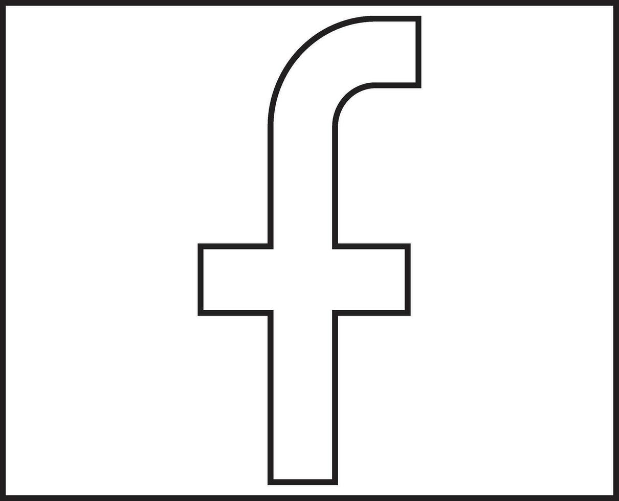 Isolated facebook logo in line art illustration. vector