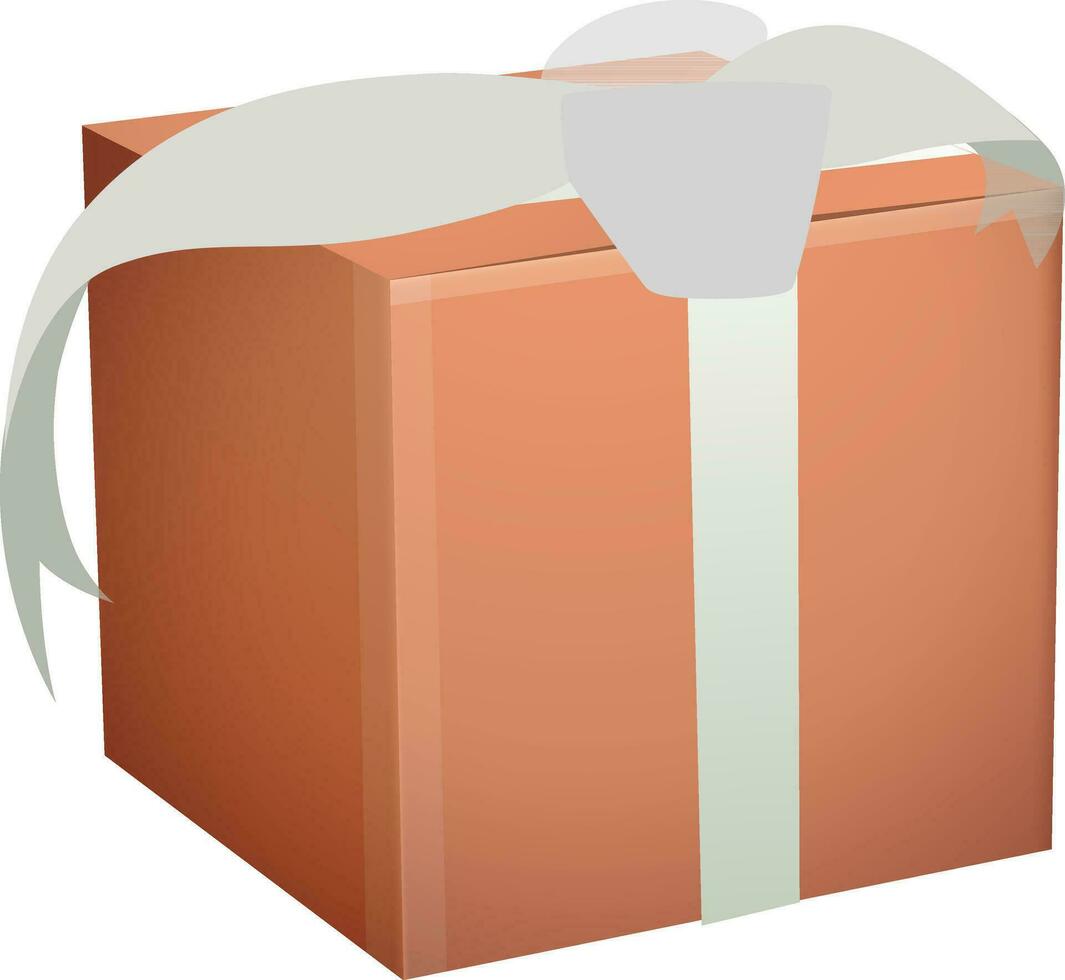 3D style gift box icon with ribbon bow. vector