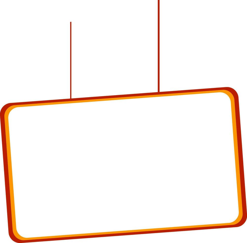 Hanging blank frame on white background. vector