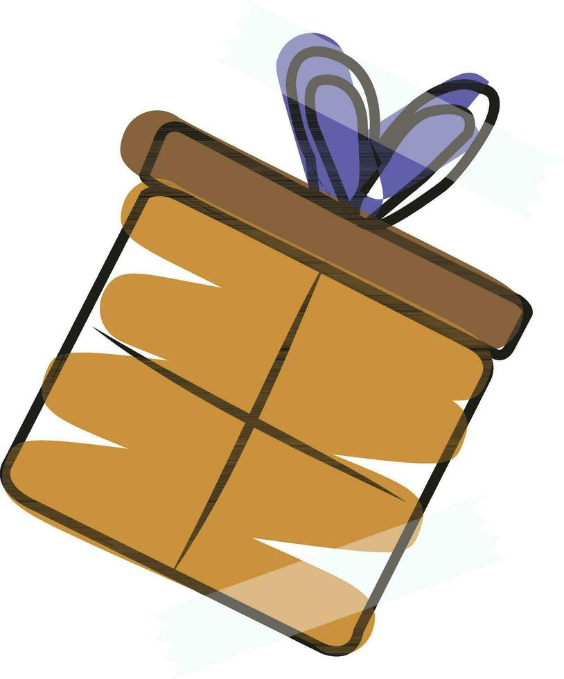 Gift box in brown colour. vector