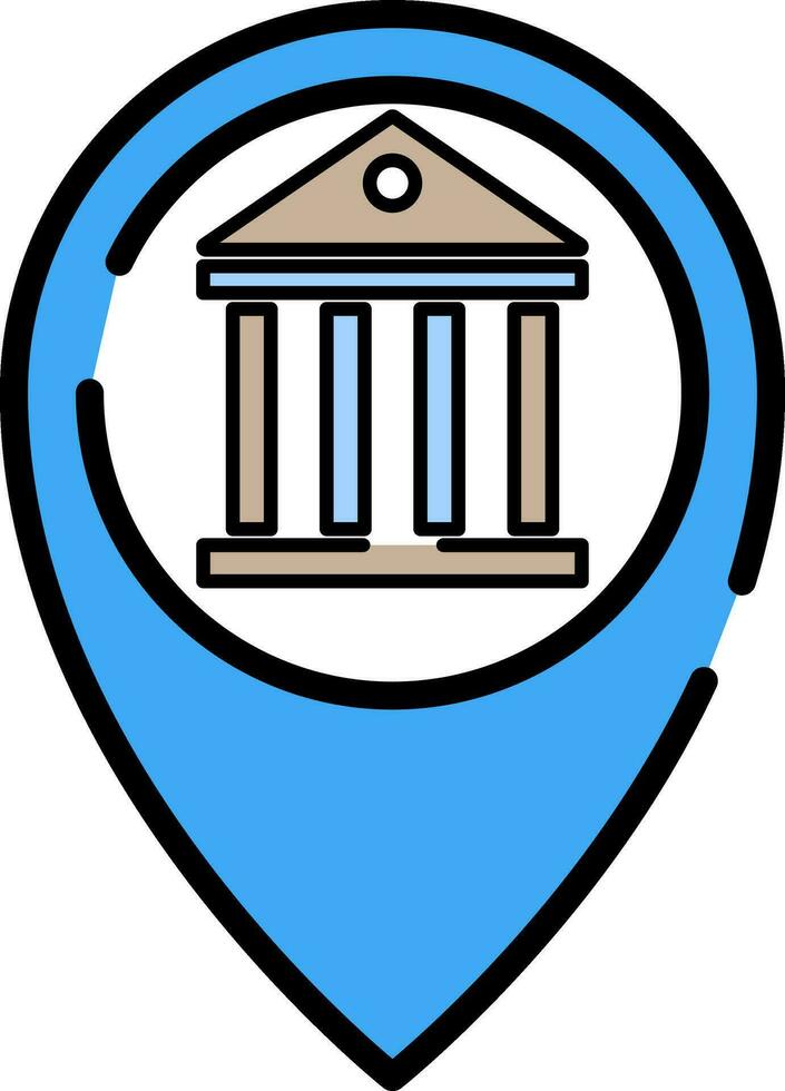 Map Pointer with Bank symbol. 24835515 Vector Art at Vecteezy