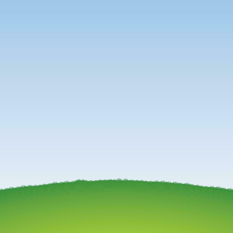 Green landscape with sky. vector
