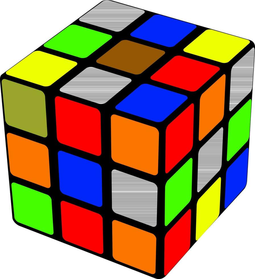 3D style icon of a puzzle cube. vector