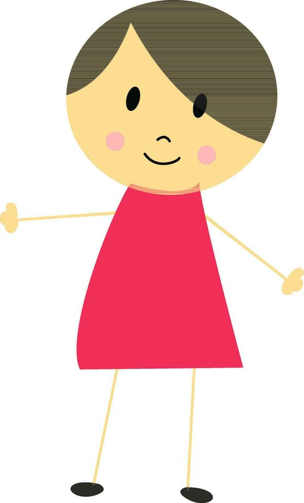 Cartoon character of a girl. vector