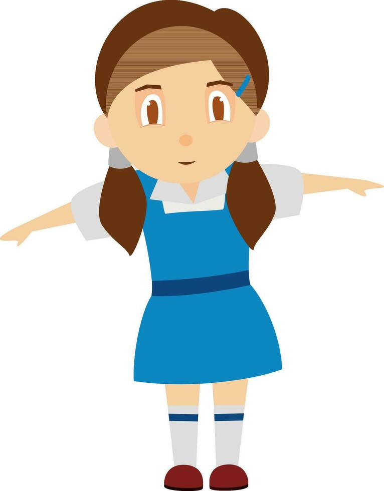 dibujos animados personaje de un colegio muchacha. vector