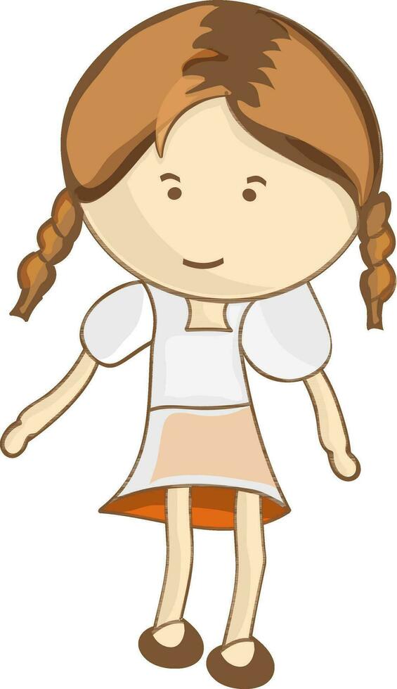 Cartoon character of a girl. vector