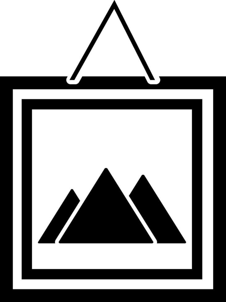Picture frame hanging on wall. vector