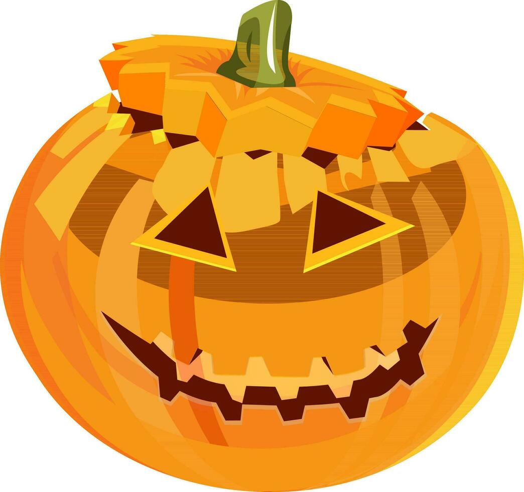 Illustration of scary pumpkin for Halloween. vector