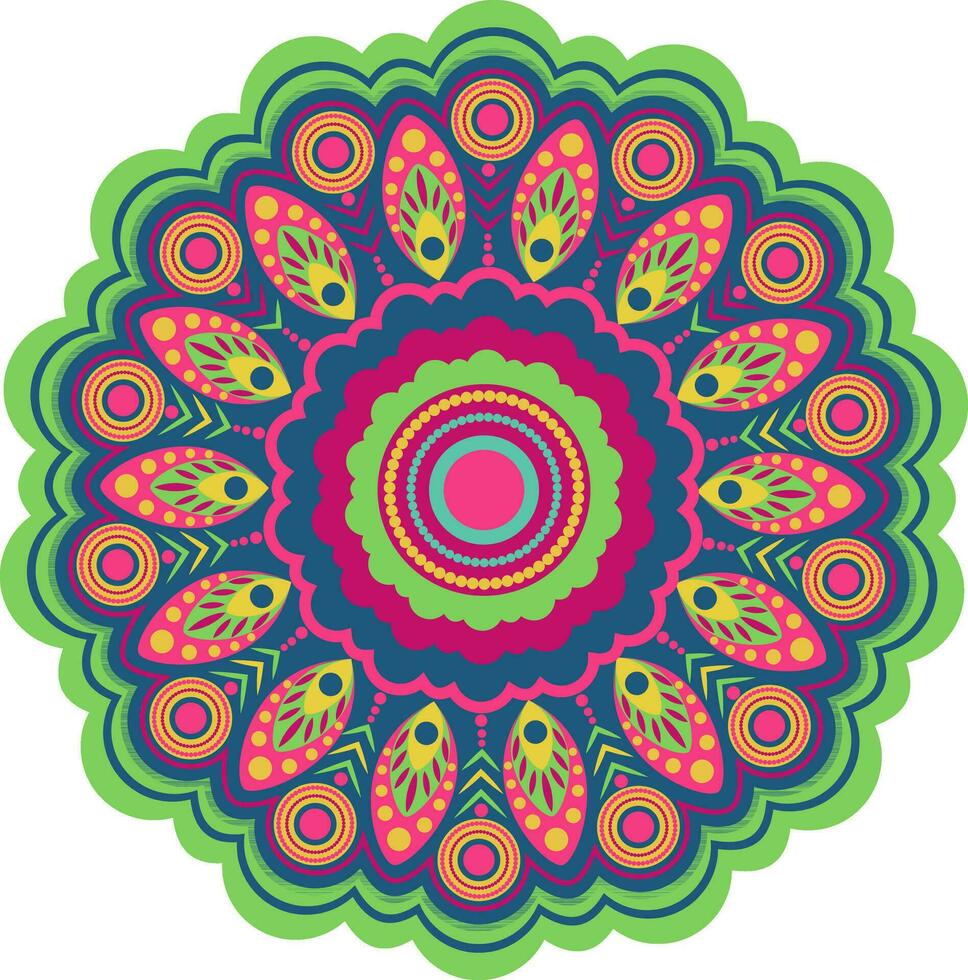 Colorful artistic foral mandala design. vector