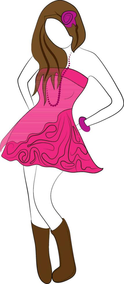 Character of a young girl. vector