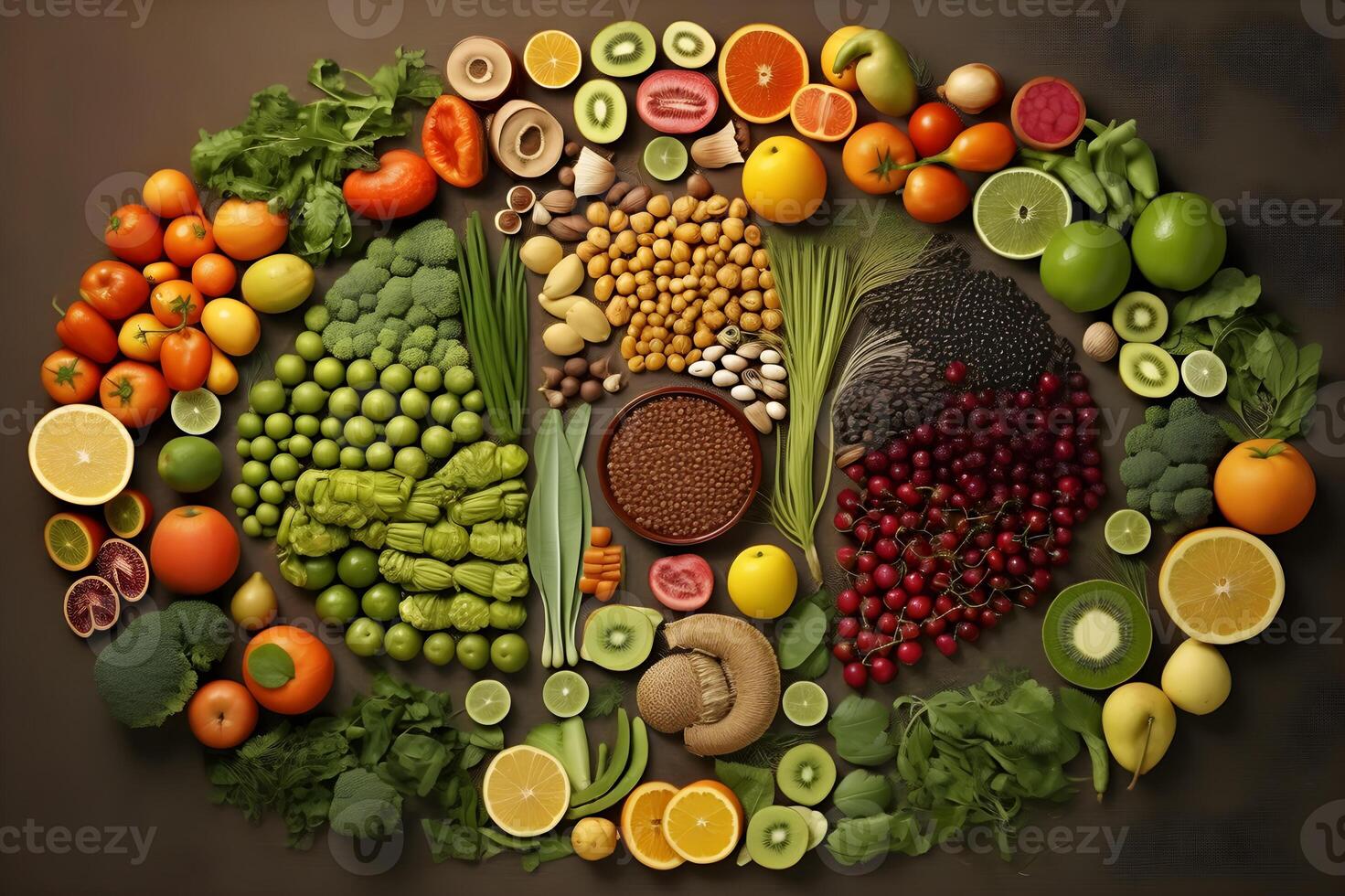 salud y relacionado con el bienestar alimento, superalimentos, orgánico alimento, vegano alimento, generativo ai. foto
