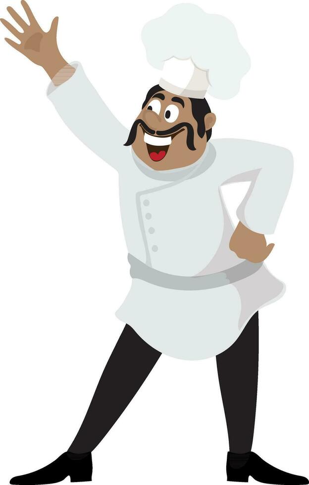 Illustration of chef in stylish pose. vector
