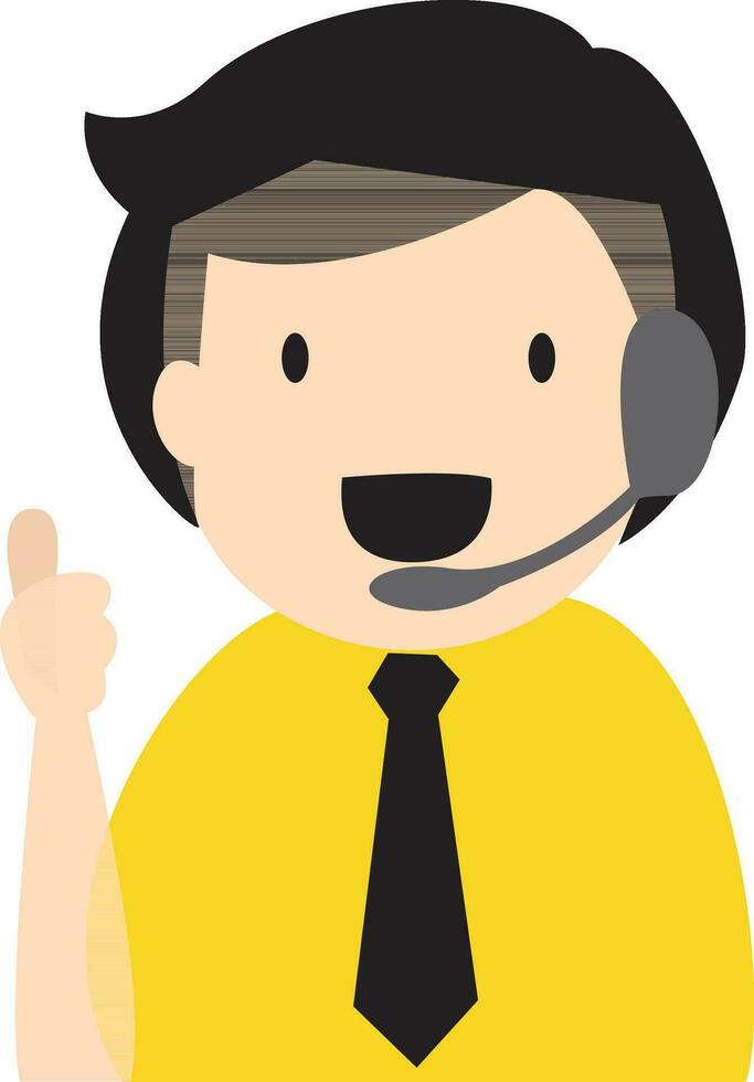 Illustration of call center operator. vector