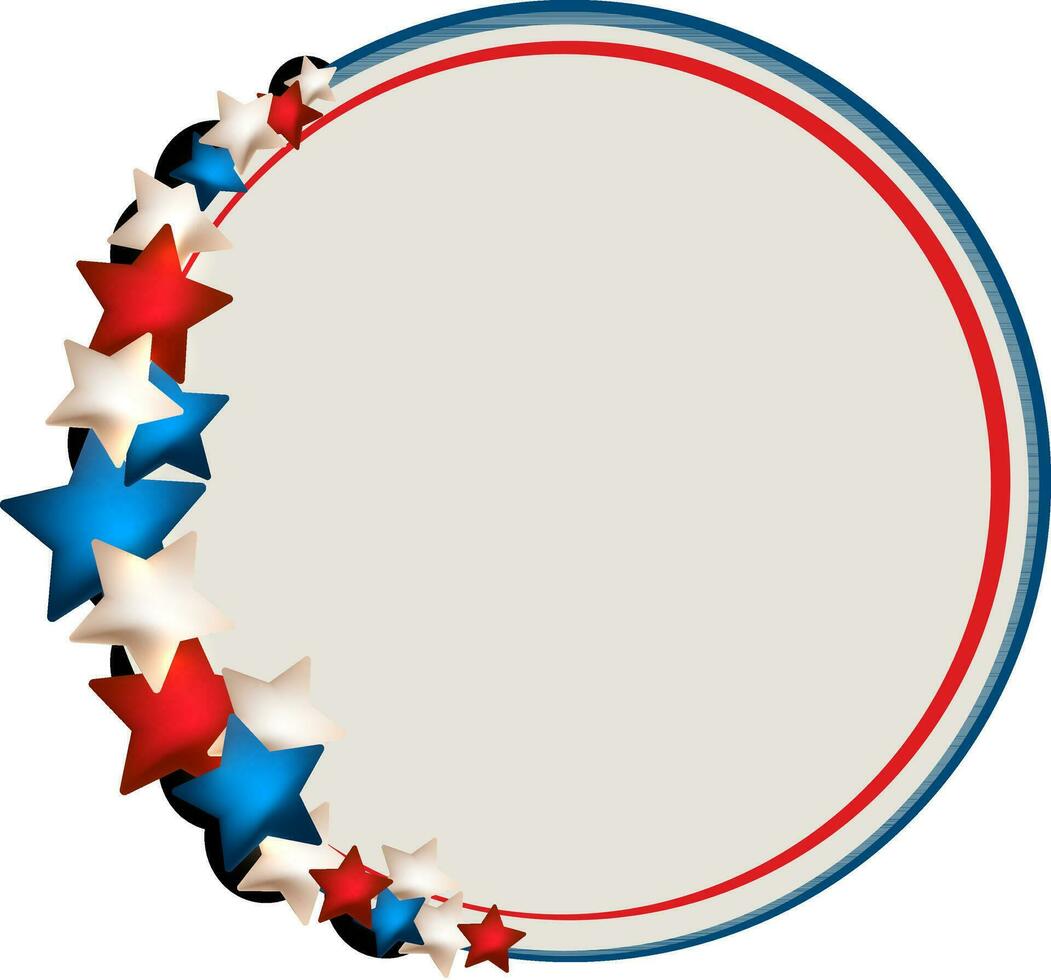 Circular Frame with glossy stars. vector
