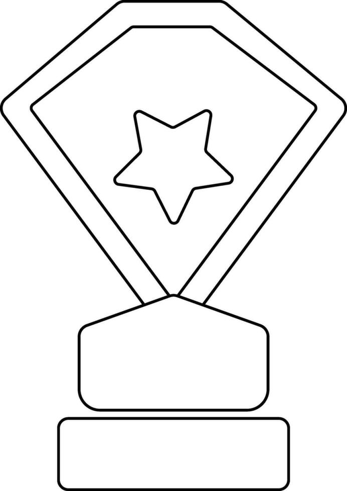 Star decorated trophy award. vector