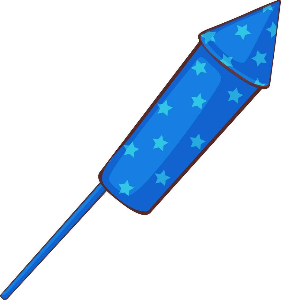 Illustration of blue rocket. vector