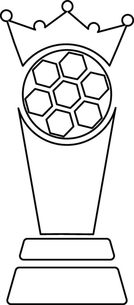 Crown decorated line art sport trophy award. vector