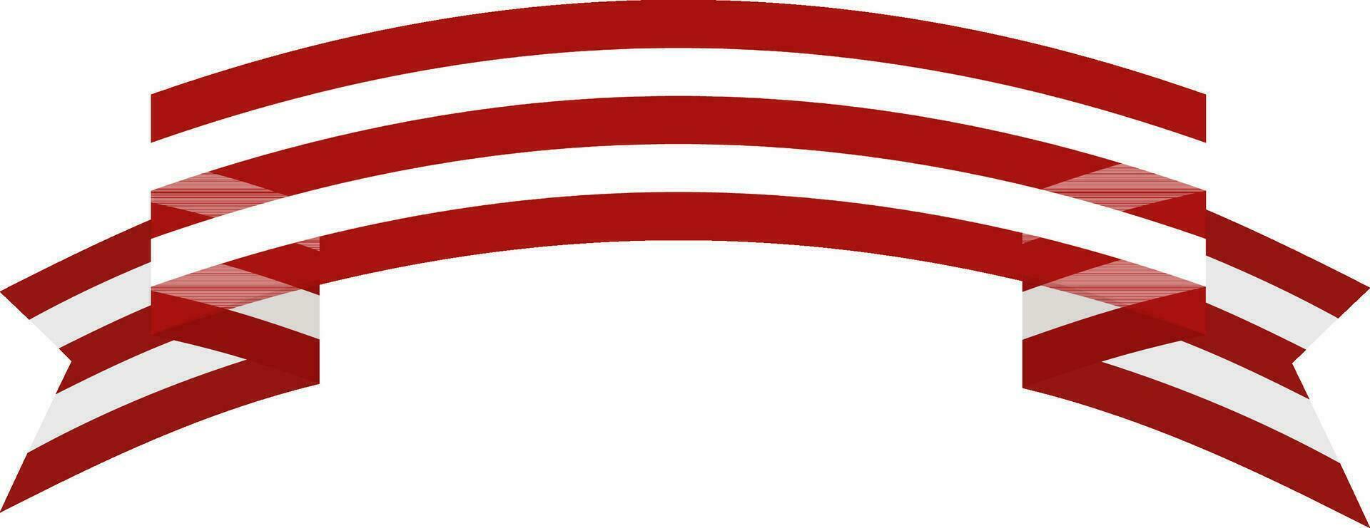Red and white blank ribbon. vector