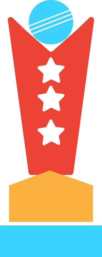 Stars decorated sport award in flat style. vector