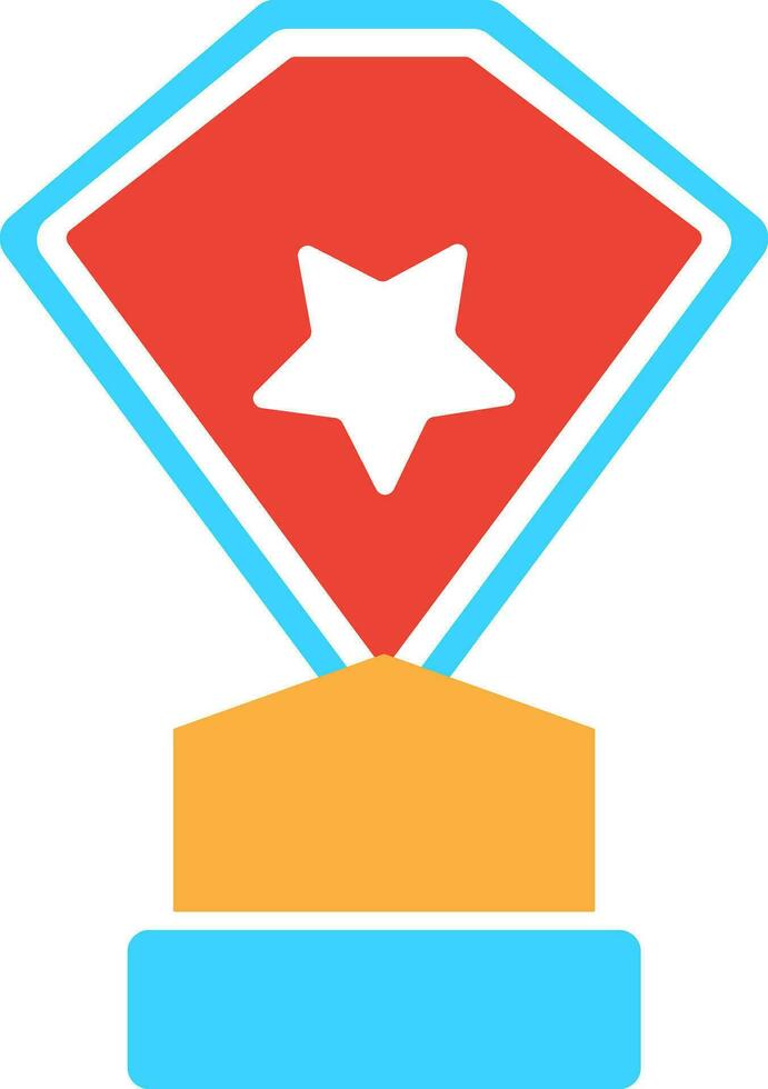 Star decorated trophy award icon. vector