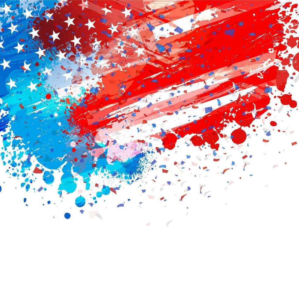 Abstract background in American flag colors. vector