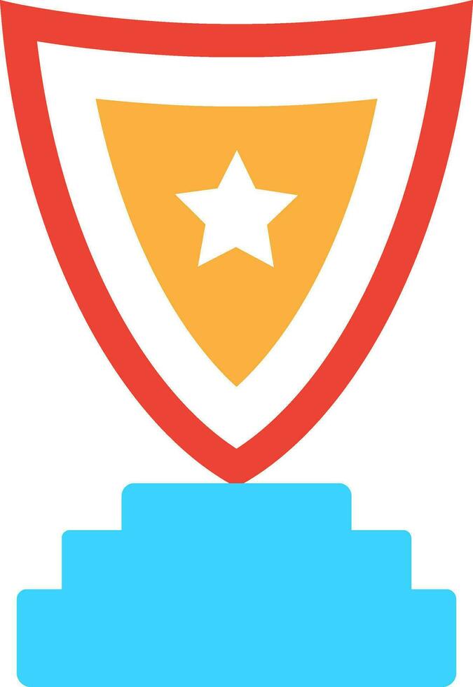 Star decorated shield trophy award. vector