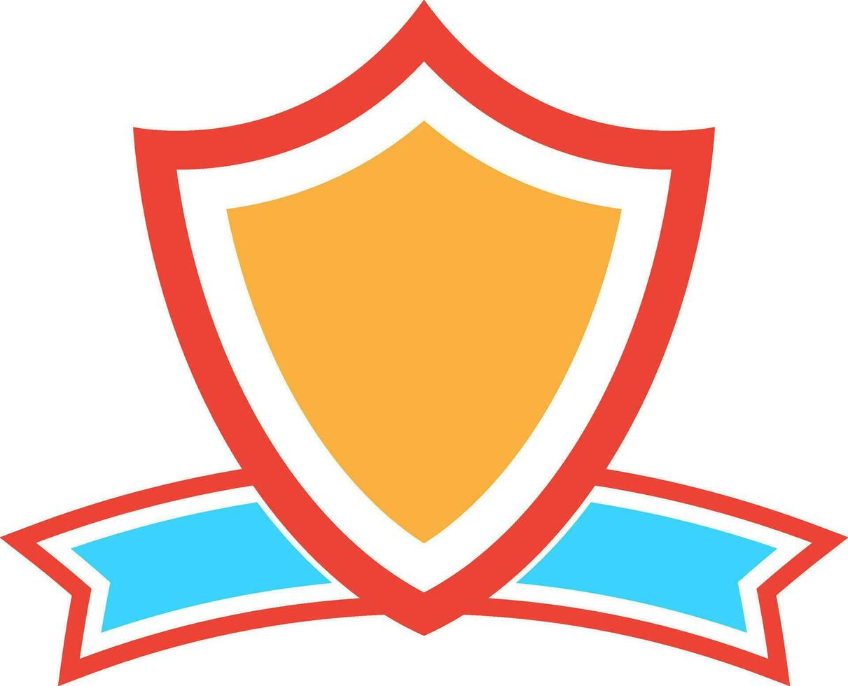 Shield badge with blank ribbon. vector