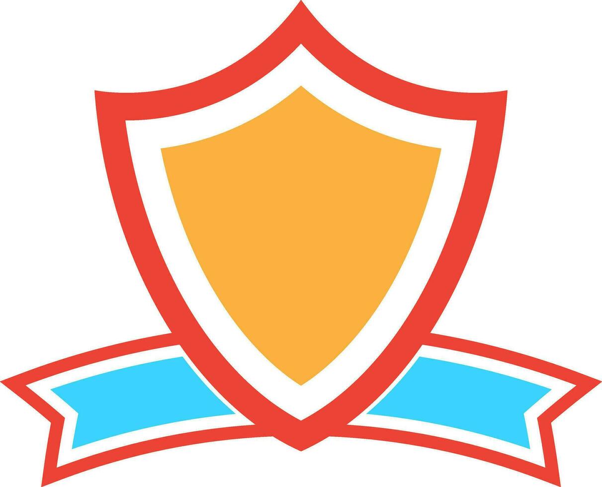 Shield badge with blank ribbon. vector