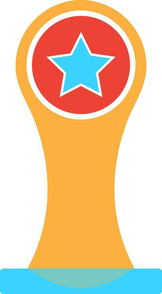 Isolated star decorated trophy award. vector