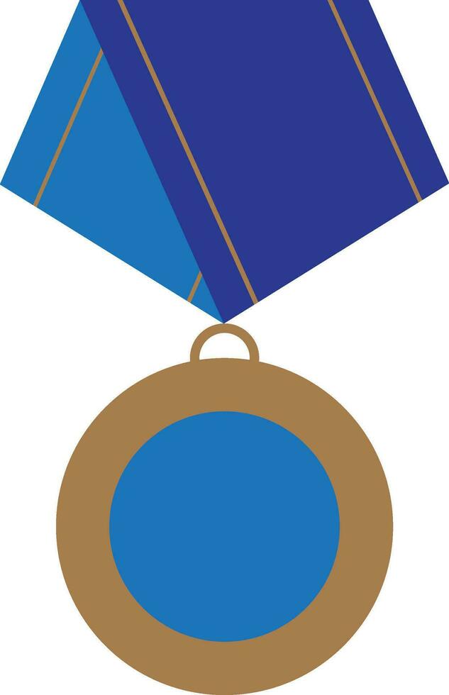 Flat style blue hanging medal icon. vector