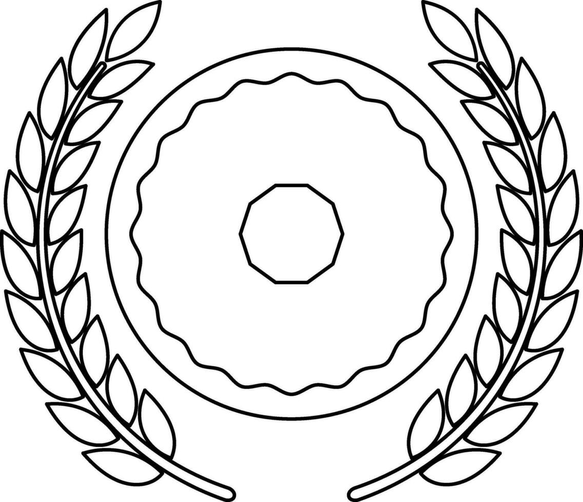 Laurel wreath decorated circle. vector