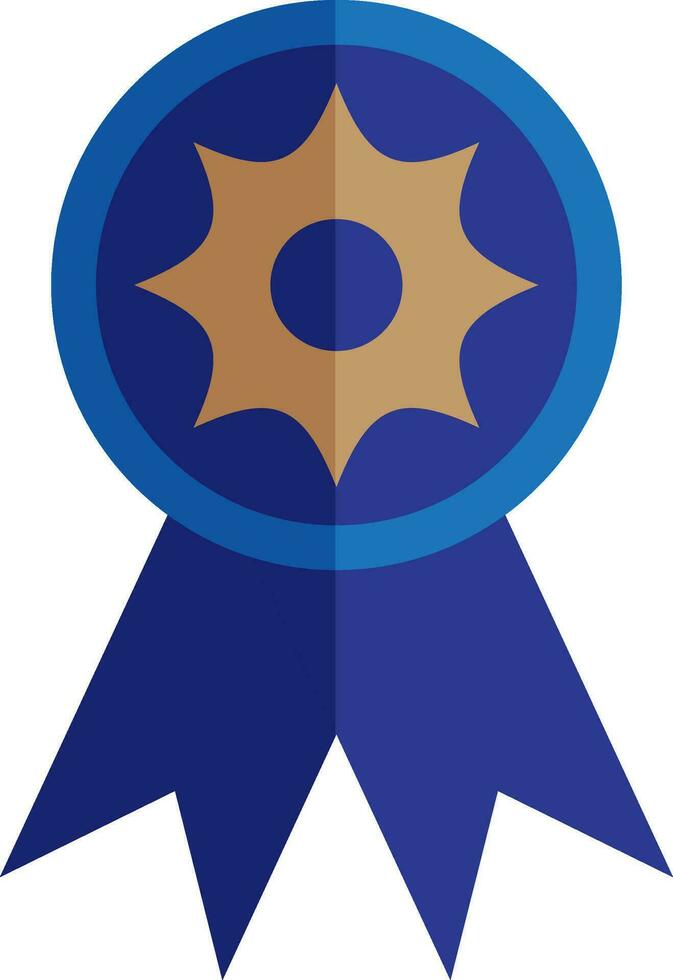 Blue award icon on background. vector