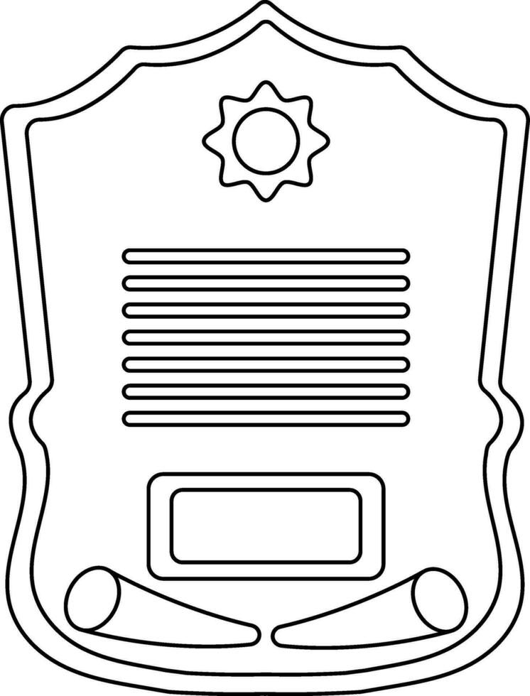 Black line art blank award certificate. vector
